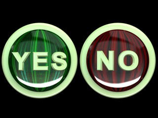 The green yes  button and red button no