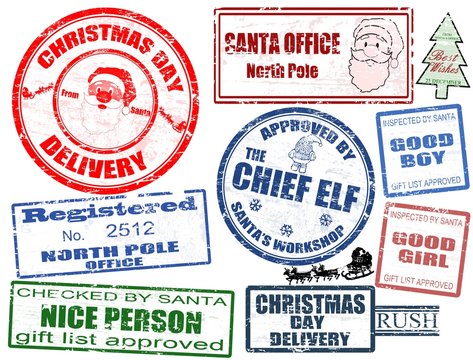 Set of Christmas stamps
