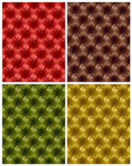 Set of colorful button-tufted leather backgrounds.