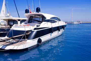 Luxury yachts in Formentera marina