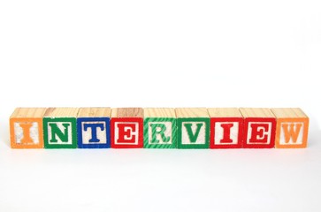 Interview in alphabet blocks