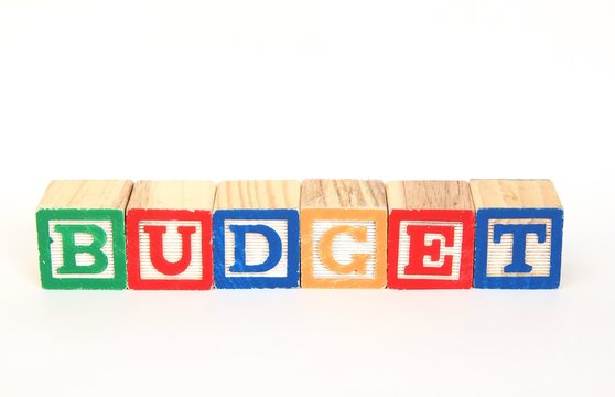 Budget in alphabet blocks