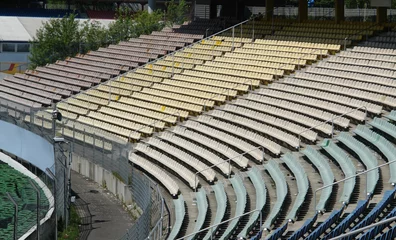 Acrylic prints Stadion racetrack tribune in sunny ambiance