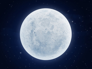 Obraz premium illustration of a very large moon at night