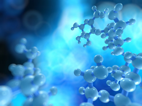 3d rendered science illustration of some molecules