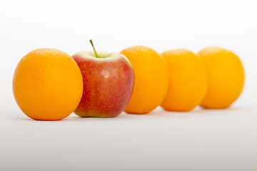 isolated oranges apple