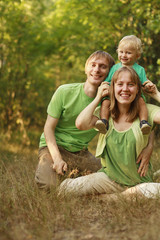 happy family in nature