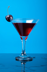 cocktail  with cherry closeup