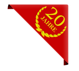 jubil&auml;um ecke seit 20 jahren lorbeer kranz