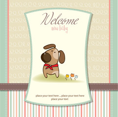 welcome babyy card with dog