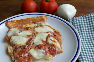 rectangular pizza in a plate