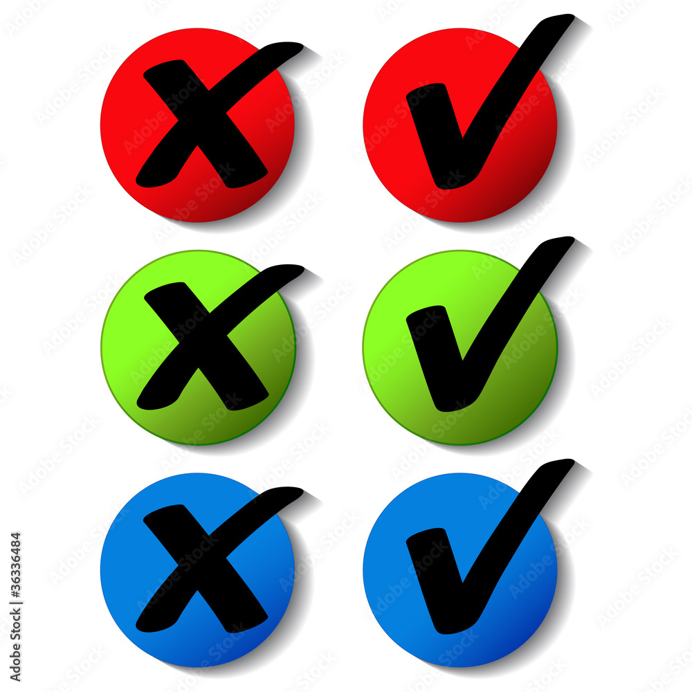 Poster vector check mark buttons