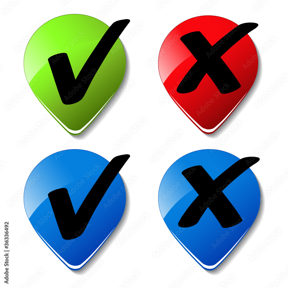 Poster vector check mark buttons