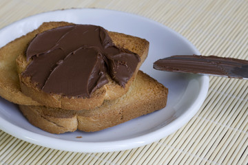 rusk with chocolate