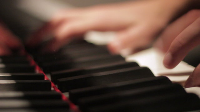 Playing the piano (difficult piece)