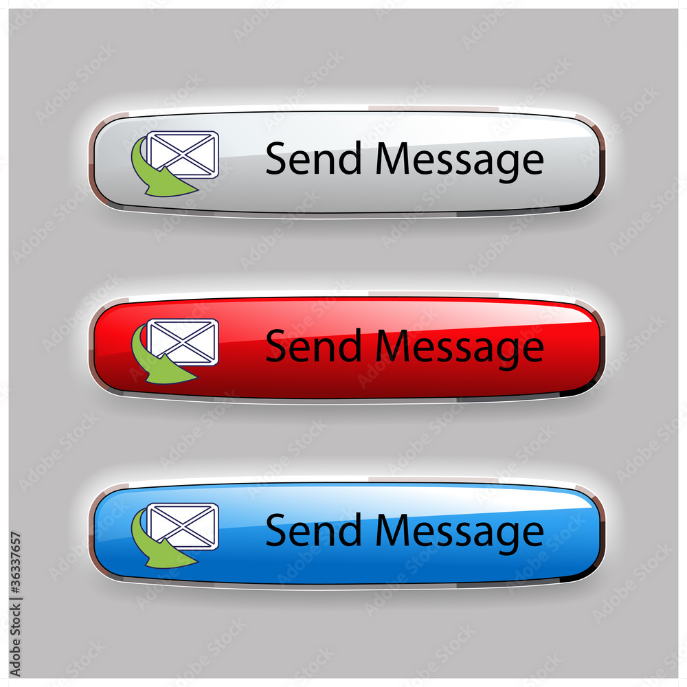 Poster vector buttons of send message