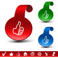 Vector set of best choice labels