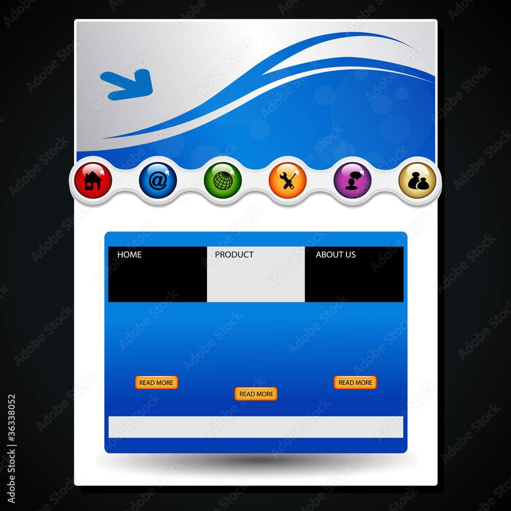 Poster vector web navigation template - eps 10