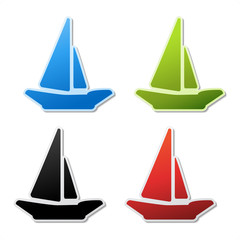Vector stickers of ship