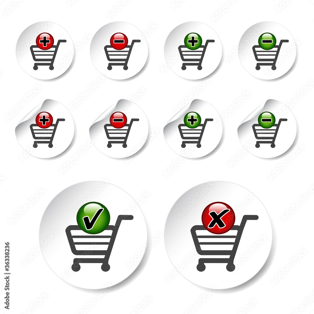 Poster vector add delete shopping cart item