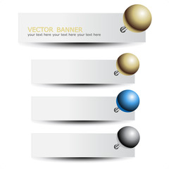 Obraz premium Vector set of banners with pushpin