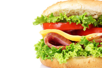 tasty sandwich isolated on white