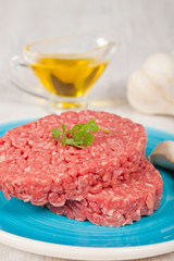 Raw hamburger