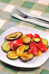 Grilled vegetables with olive oil