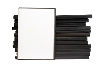 Heap of DVDs isolated on the white background