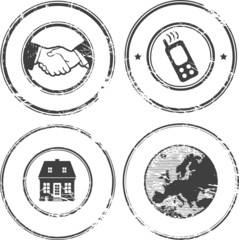 Obraz premium Empty grunge rubber stamp set with space for text