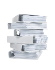 Stack of office ring binders