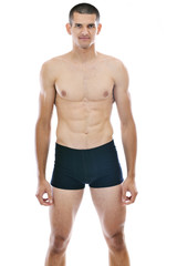 healthy fit young man islated on white background