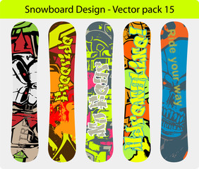 Snowboard design pack , full editable designs vector