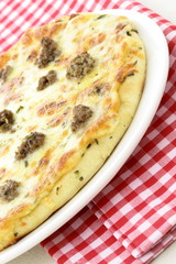 rustic ground beef  pizza