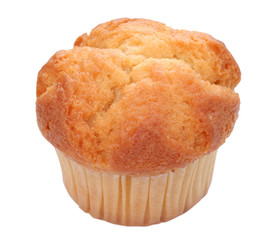 fresh muffin isolated on white background