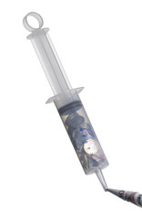 syringe filled with money