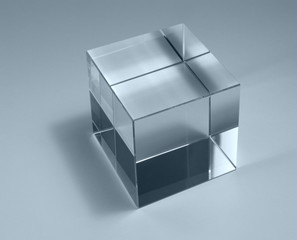 solid glass cube