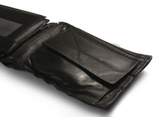 black leather moneybag detail
