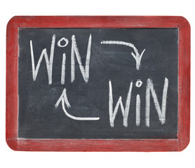 Fototapeta premium win-win concept on blackboard