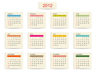 Vector calendar 2012 for your design