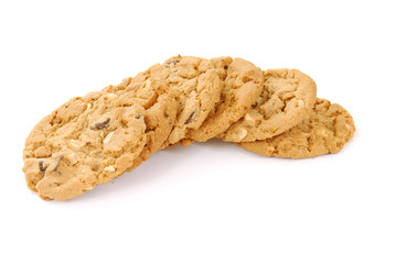 Row of chocolate chip cookies