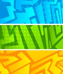 Set of bright abstract banners