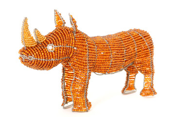 African wire and bead rhino