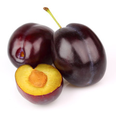 Ripe plums in closeup