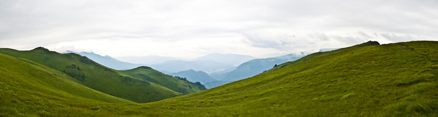 Obraz premium Panorama background in Carpathians. Beautiful mountains and land