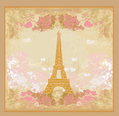 Fototapeta na wymiar vintage, retro Karta Eiffel