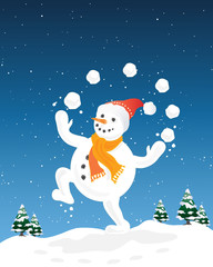 juggling snowman