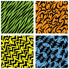natural colorful patterns with zigzag, lines, animal print