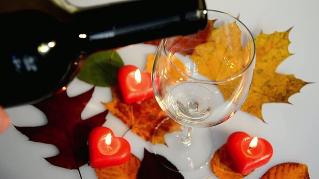 Wein Kerzen Bl&auml;tter