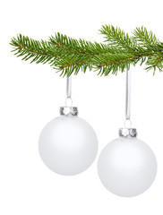 Weiße Weihnachtskugeln